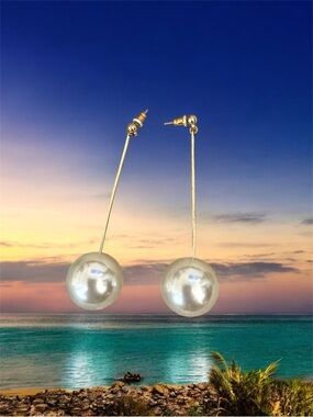 ⚡️Gold•Drop Pearl Ball Earrings